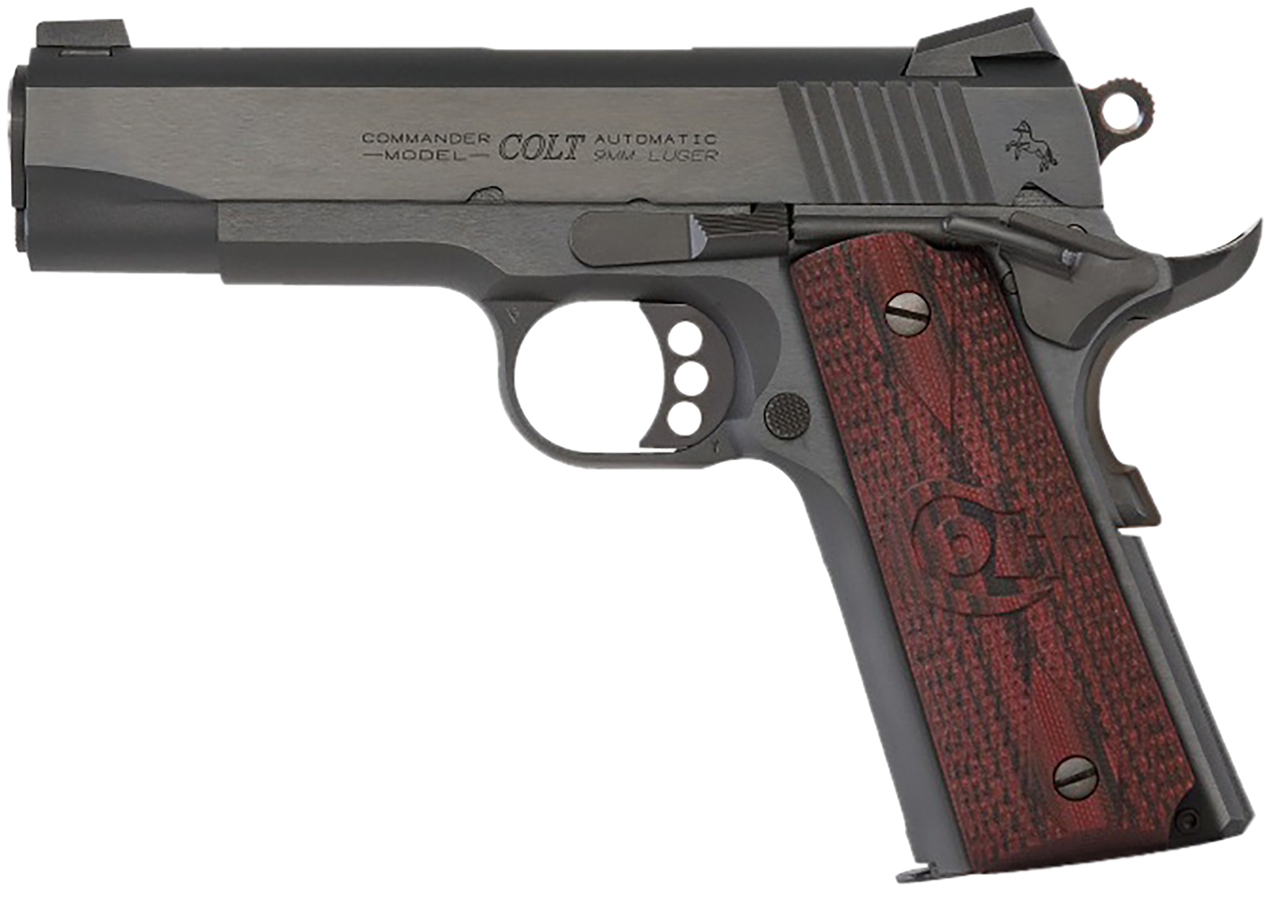 Colt Mfg O4943XE Commander Combat 38 Super 9+1 4.25" Stainless Steel Barrel, Blued Serrated Carbon Steel Slide, Blued Steel Frame, Black Cherry G10 Grip