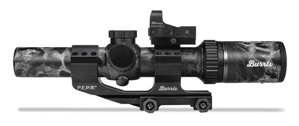 BLEMISHED Burris MTAC Rifle Scope Combo FastFire II & PEPR Mount - 1-4x-24mm illuminated Ballistic AR Reticle Prym 1 Blackout