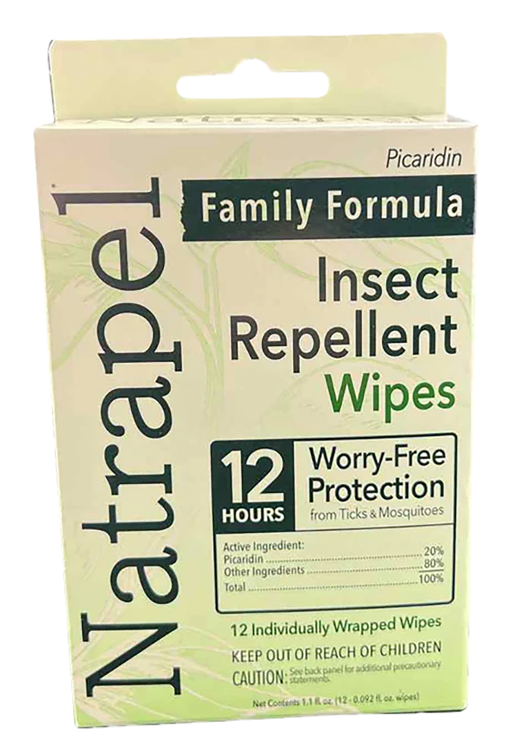 Natrapel 00066095 Repellent Wipes Repels Ticks & Biting Insects Effective Up to 12 hrs 12/Box