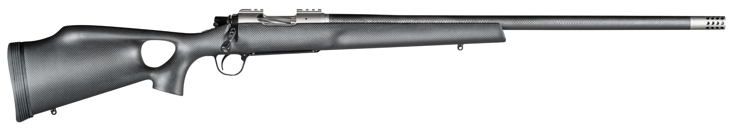 Christensen Arms 8010801000 Summit TI Full Size 7mm PRC 3+1, 26" Natural Titanium Steel Threaded Barrel, Natural Titanium Aluminum Receiver, Natural Carbon Fiber Thumbhole Stock