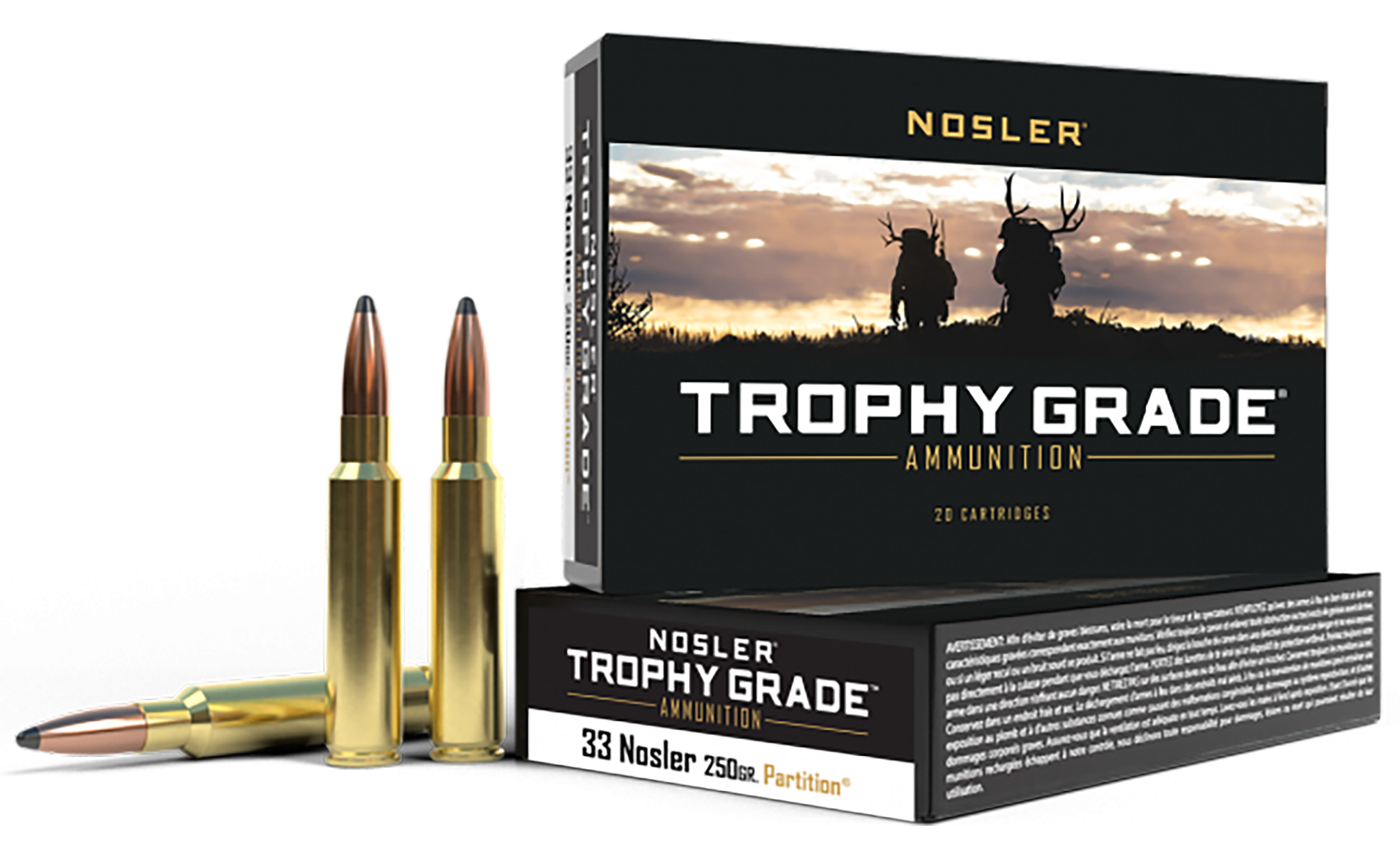 Nosler 60134 Trophy Grade 33Nosler 250gr Nosler Spitzer Partition 20 Per Box/10 Case