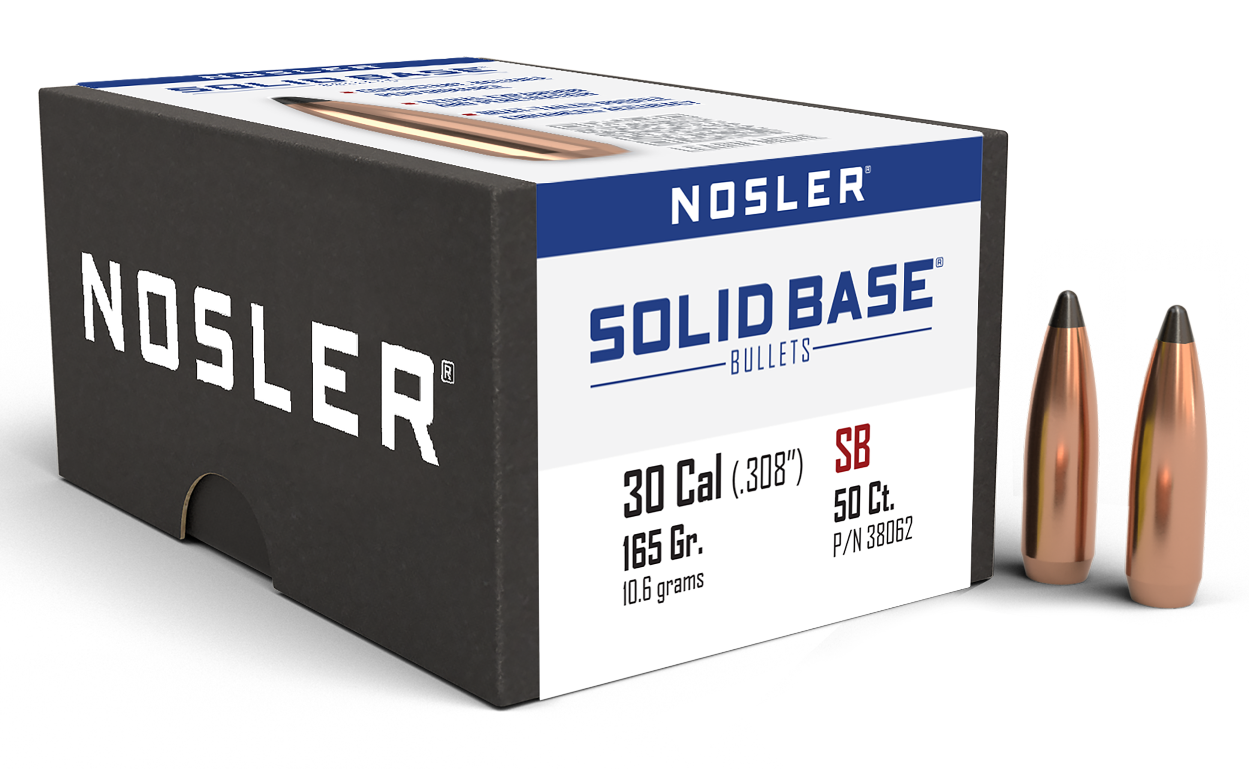 Nosler 38062 Solid Base  30Cal 165gr Soft Point 50CT