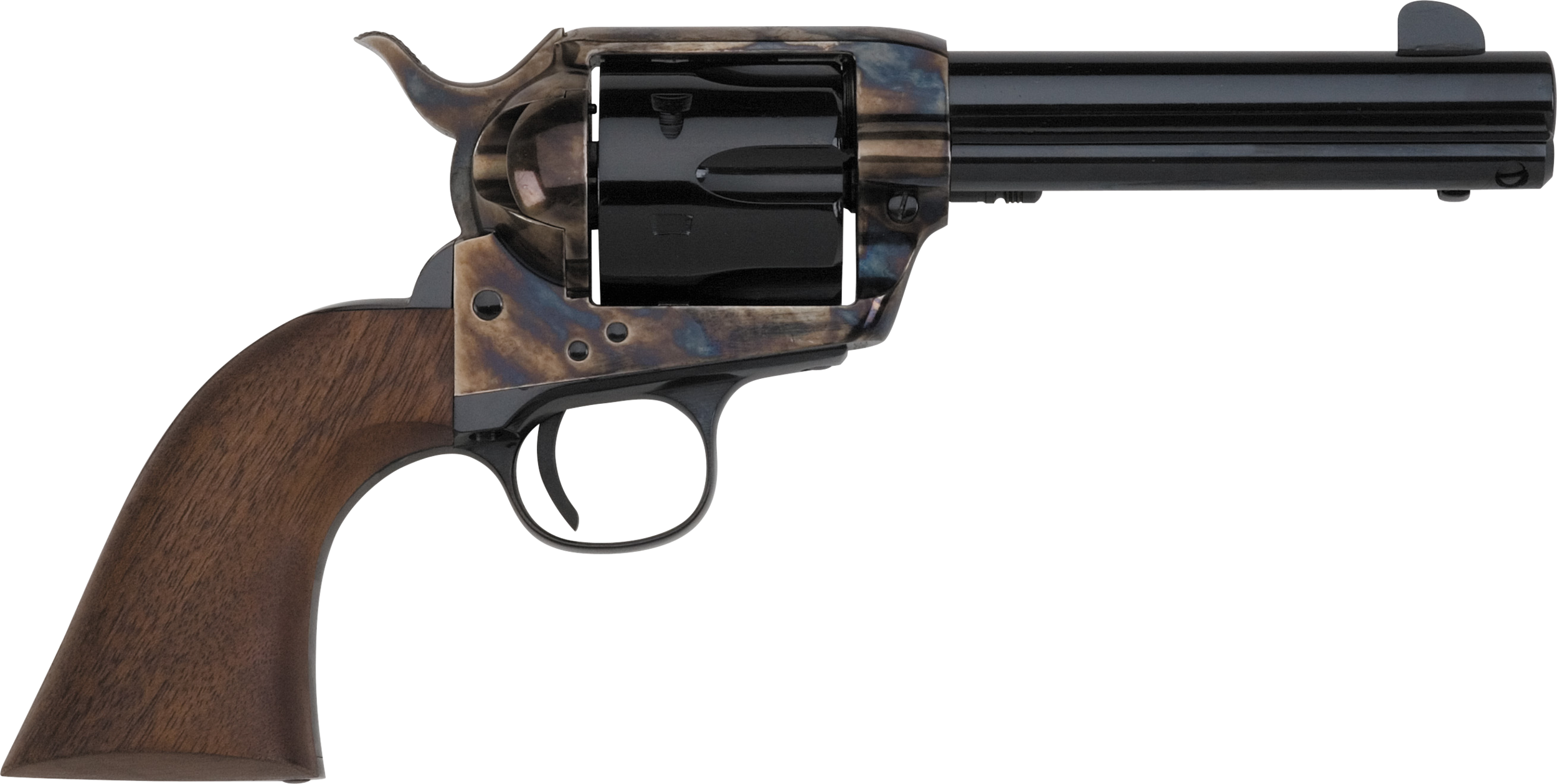 Pietta HF357CHS434NM 1873 Great Western II Californian 357 Mag 6rd 4.75" Blued Steel Barrel & Cylinder, Color Case Hardened Steel Frame, Walnut Grip, Exposed Hammer