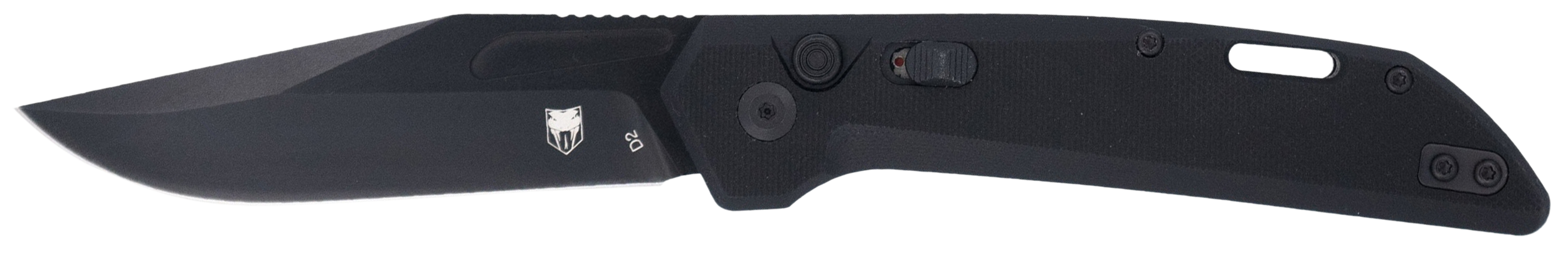 CobraTec Knives CTNAJBLK Naja  3.50" Folding Plain Black Powder Coated D2 Steel Blade, 4.75" Black G10 Scales Handle