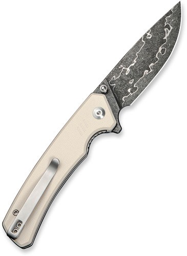 CIVIVI KNIFE MERIT 3.28" IVORY G10/DAMASCUS LINER LOCK!