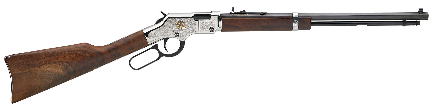 Henry H004AB Golden Boy American Beauty Full Size 22 S/L/LR, 20" Blued Octagon Barrel, Nickel-Plated Alloy Drilled & Tapped Receiver, American Walnut Fixed Stock, Right Hand