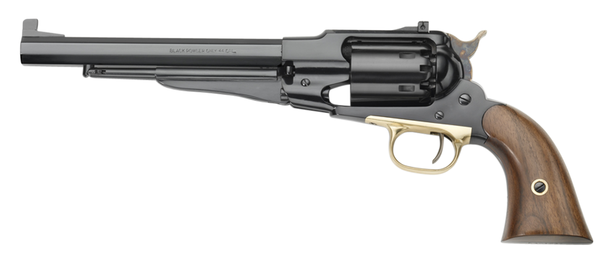 Pietta PF58STT448 1858 Remington Target Model 44 Cal 6rd 8" Blued Octagonal Steel Barrel, Cylinder & Frame, Walnut Grip, Brass Trigger Guard