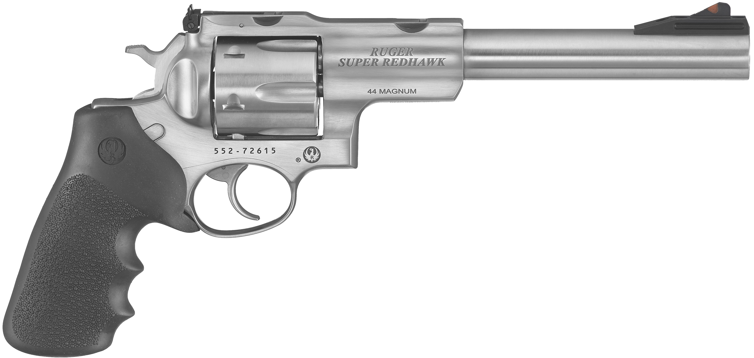 Ruger 5501 Super Redhawk 44 Rem Mag/44 Special 6rd 7.50" Satin Stainless Steel w/Integral Mount Barrel, Satin Stainless Cylinder & Frame, Black Hogue Tamer Monogrip, Transfer Bar Safety