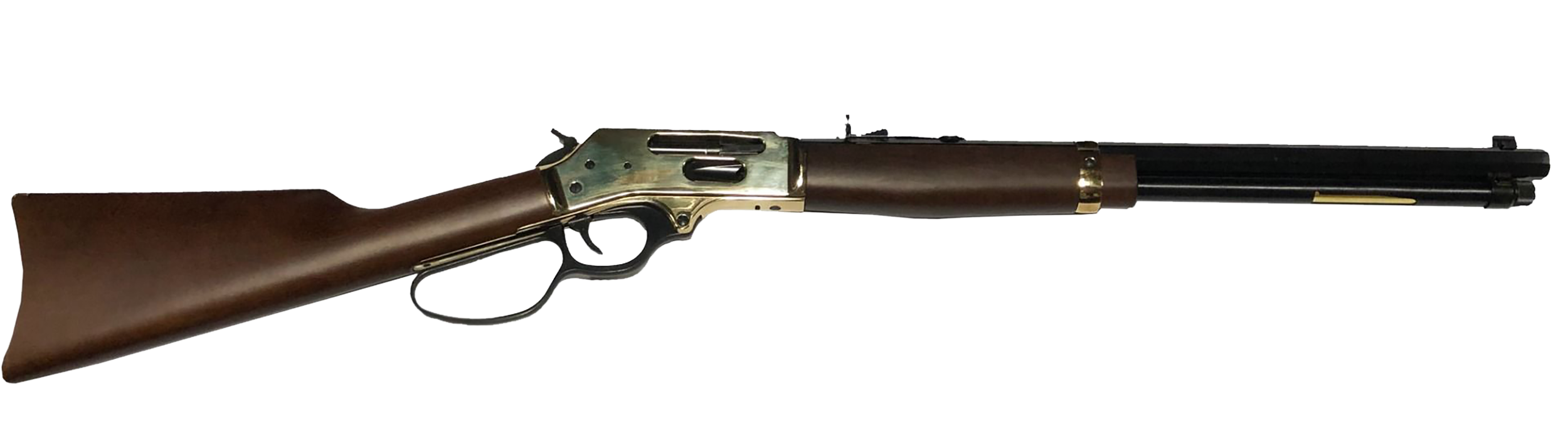 Henry H009BGL Side Gate Full Size 30-30 Win 5+1 20" Blued Steel Barrel, Polished Brass Receiver, Fixed American Walnut Stock