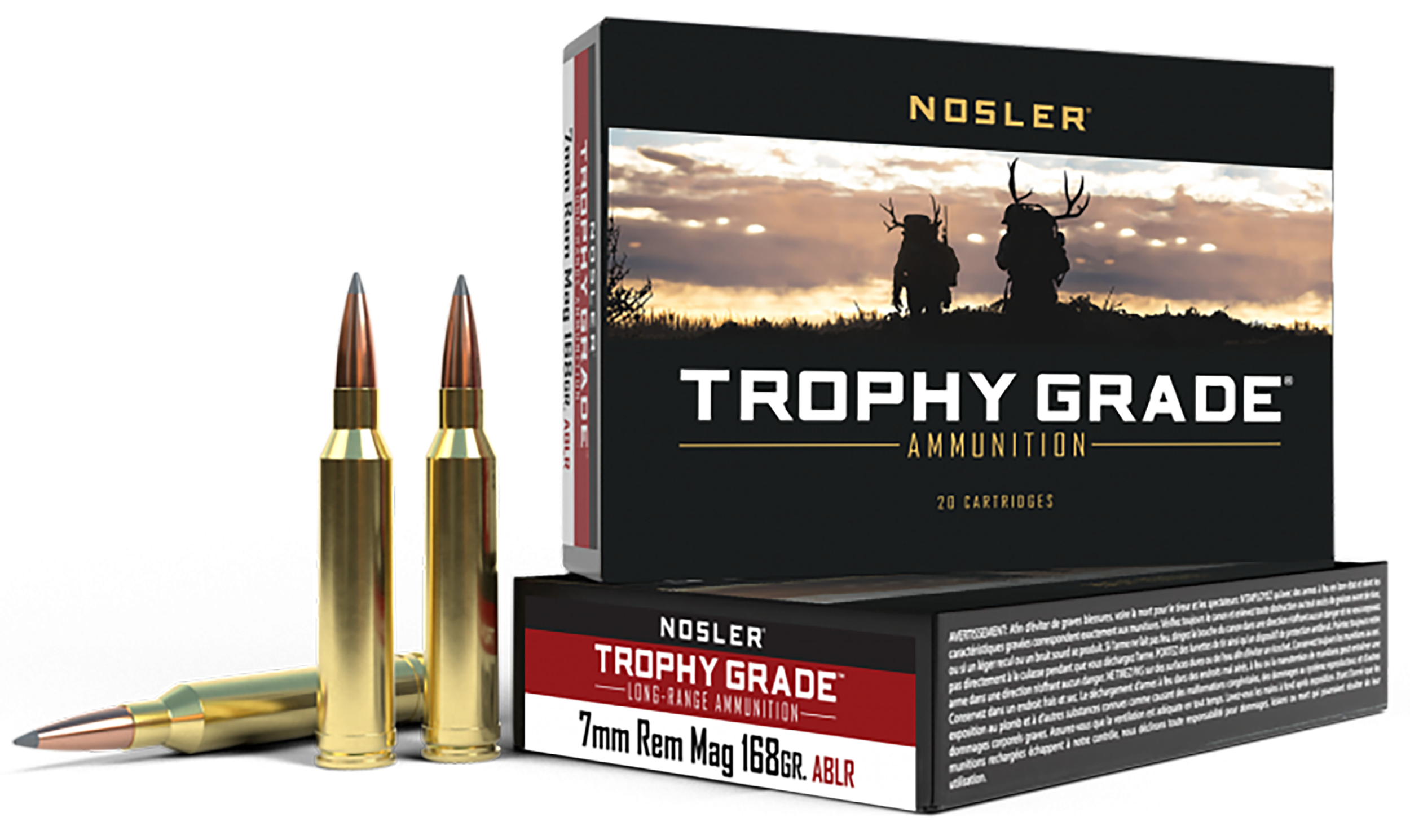 Nosler 60108 Trophy Grade Long-Range 7mmRemMag 168gr Nosler Spitzer AccuBond Long Range 20 Per Box/10 Case