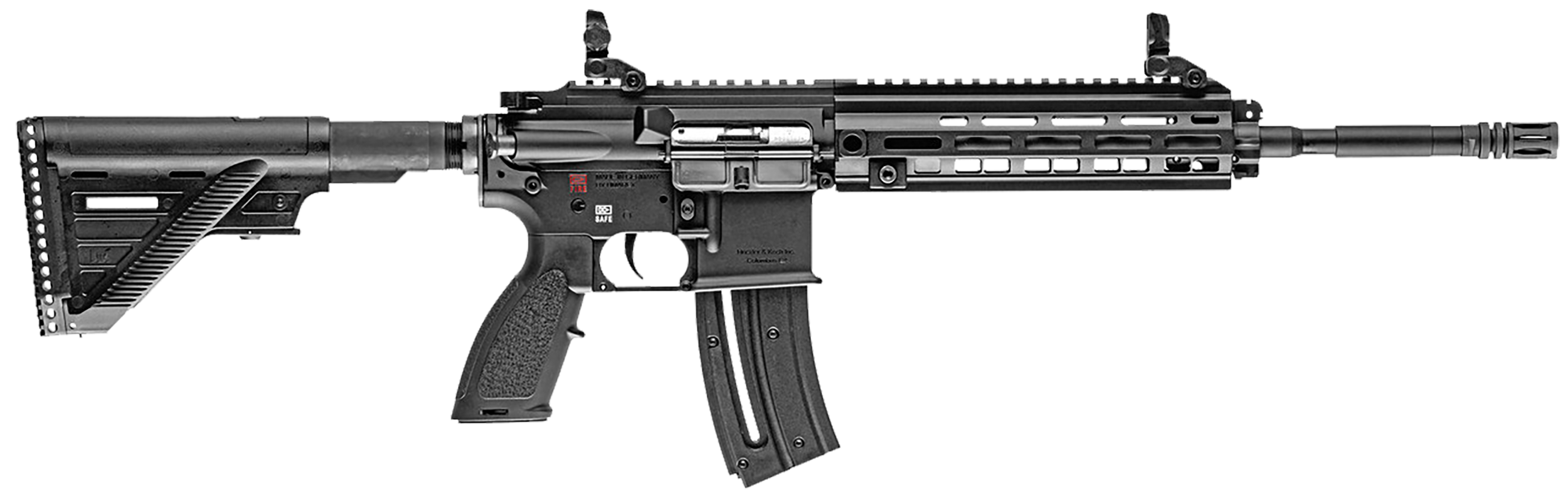 HK 81000401 HK 416  22 LR 20+1 16.10" Black Steel Threaded Barrel Aluminum w/M-LOK & Picatinny Rail Black Aluminum Receiver Black Retractable Stock Right Hand