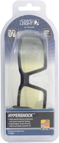 HOWARD LEIGHT HYPERSHOCK GLASSES BLACK FRAME/AMBER LENS