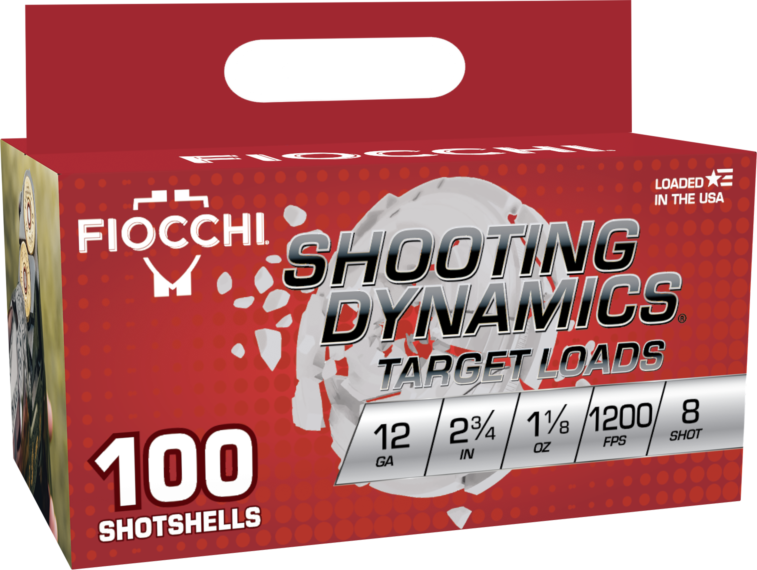 Fiocchi 12SDB188 Shooting Dynamics  12Gauge 2.75" 1 1/8oz 8Shot 100 Per Box/2 Case