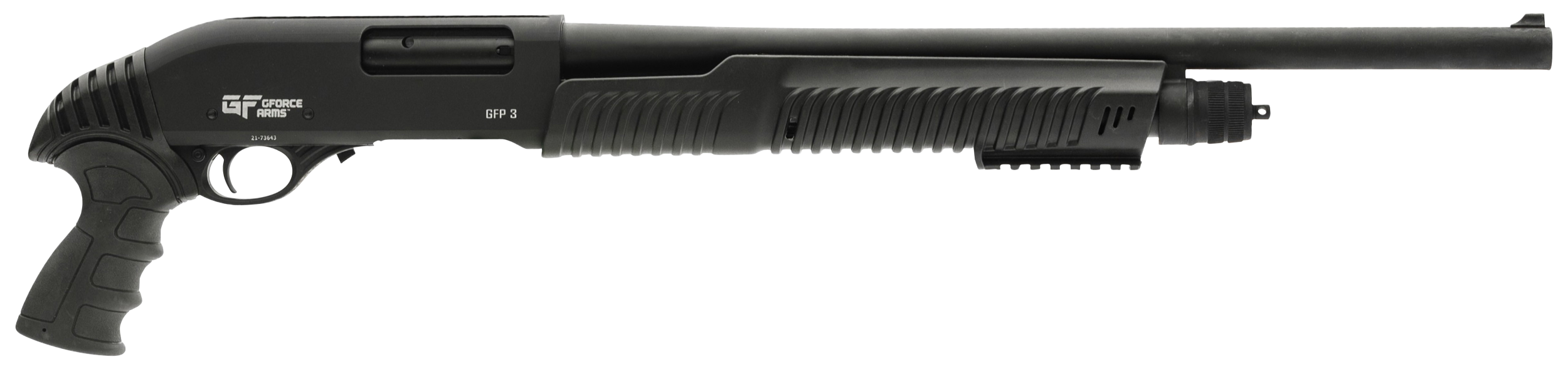 Gforce Arms GFP3REX GFP3REX 12 Gauge Pump 3" 4+1 20" Black Steel Barrel, Black Picatinny Rail Receiver, Black Rubber Grip