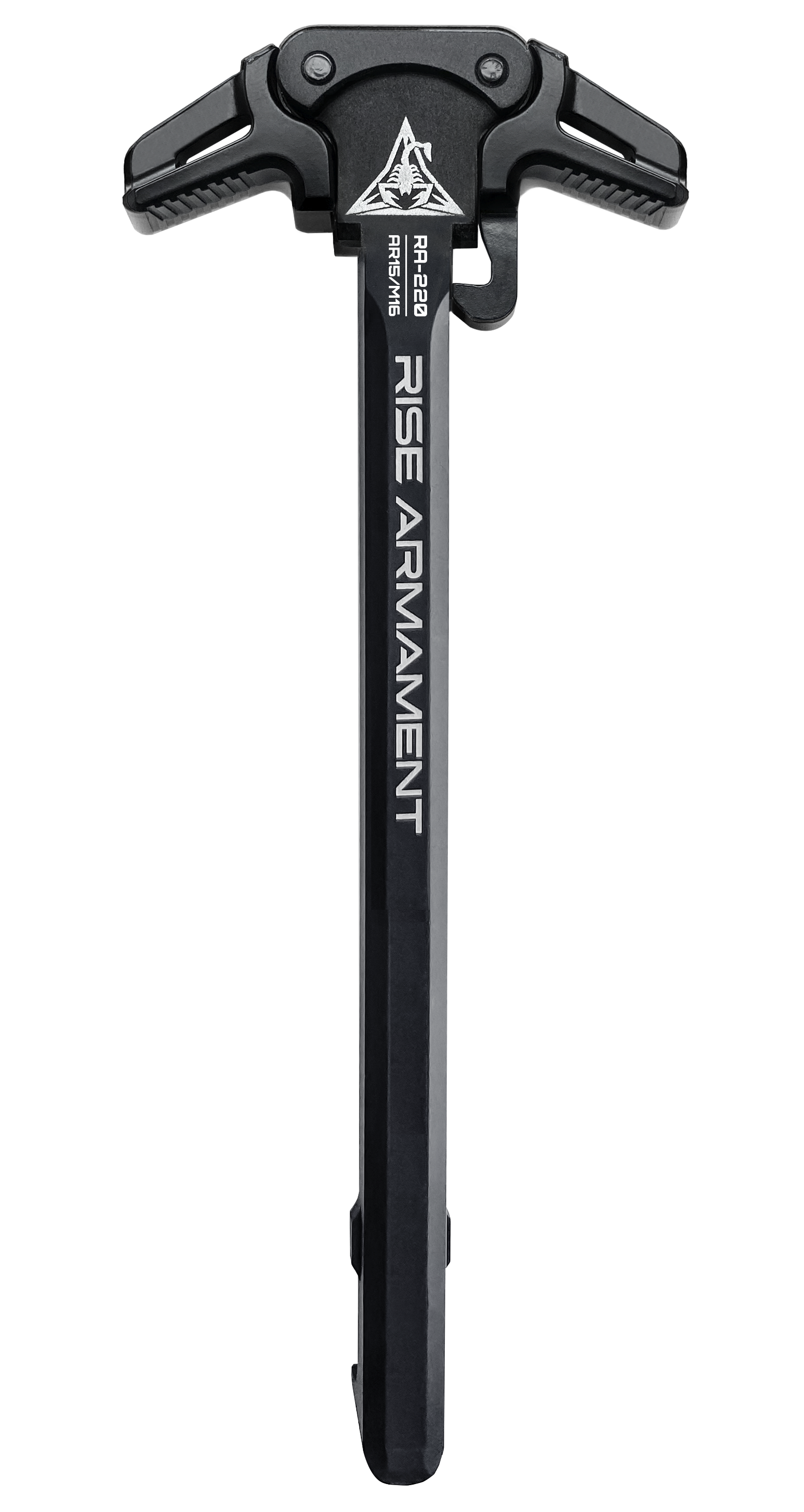 Rise Armament RA220BLK  Charging Handle AR-15 Black Anodized Aluminum Ambidextrous Hand