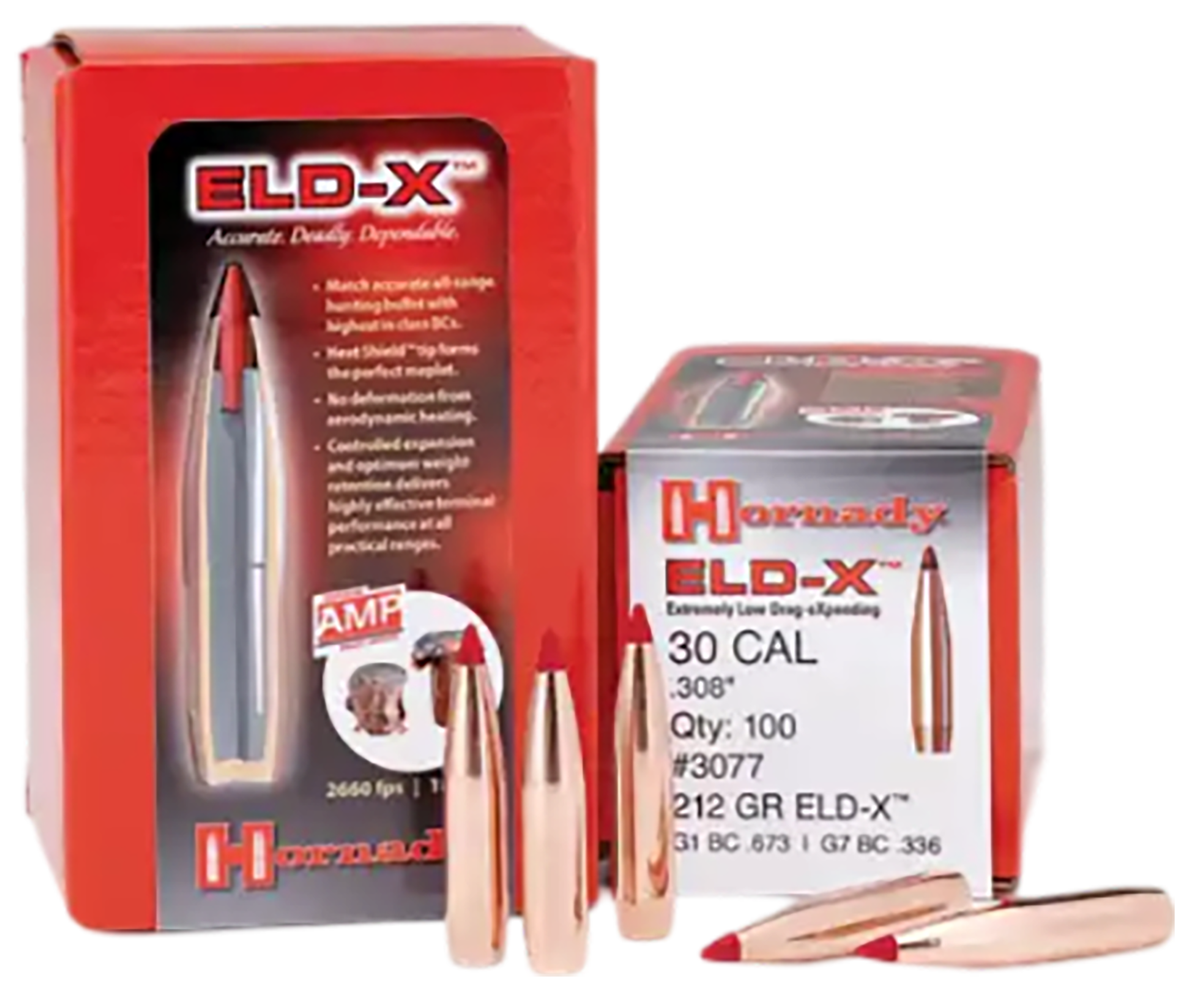 Hornady 30731 ELD Match  30 Cal .308 208 gr Extremely Low Drag Match 100 Per Box/ 15 Case