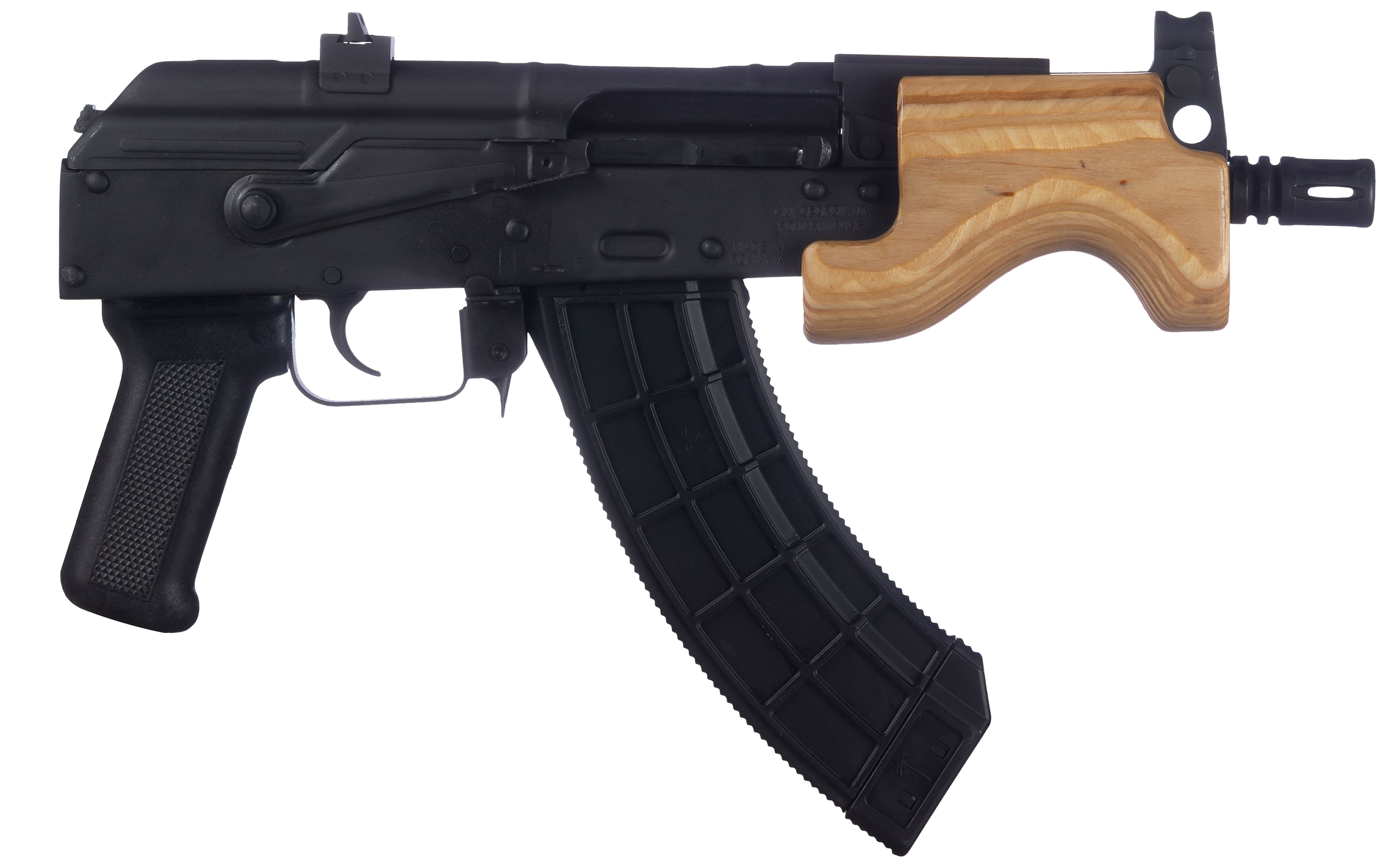 Century Arms HG2797N Draco Micro 7.62x39mm 30+1 6.25" Black Threaded Barrel, Black Steel Receiver, Black Polymer Grip, Right Hand, Includes Magazine