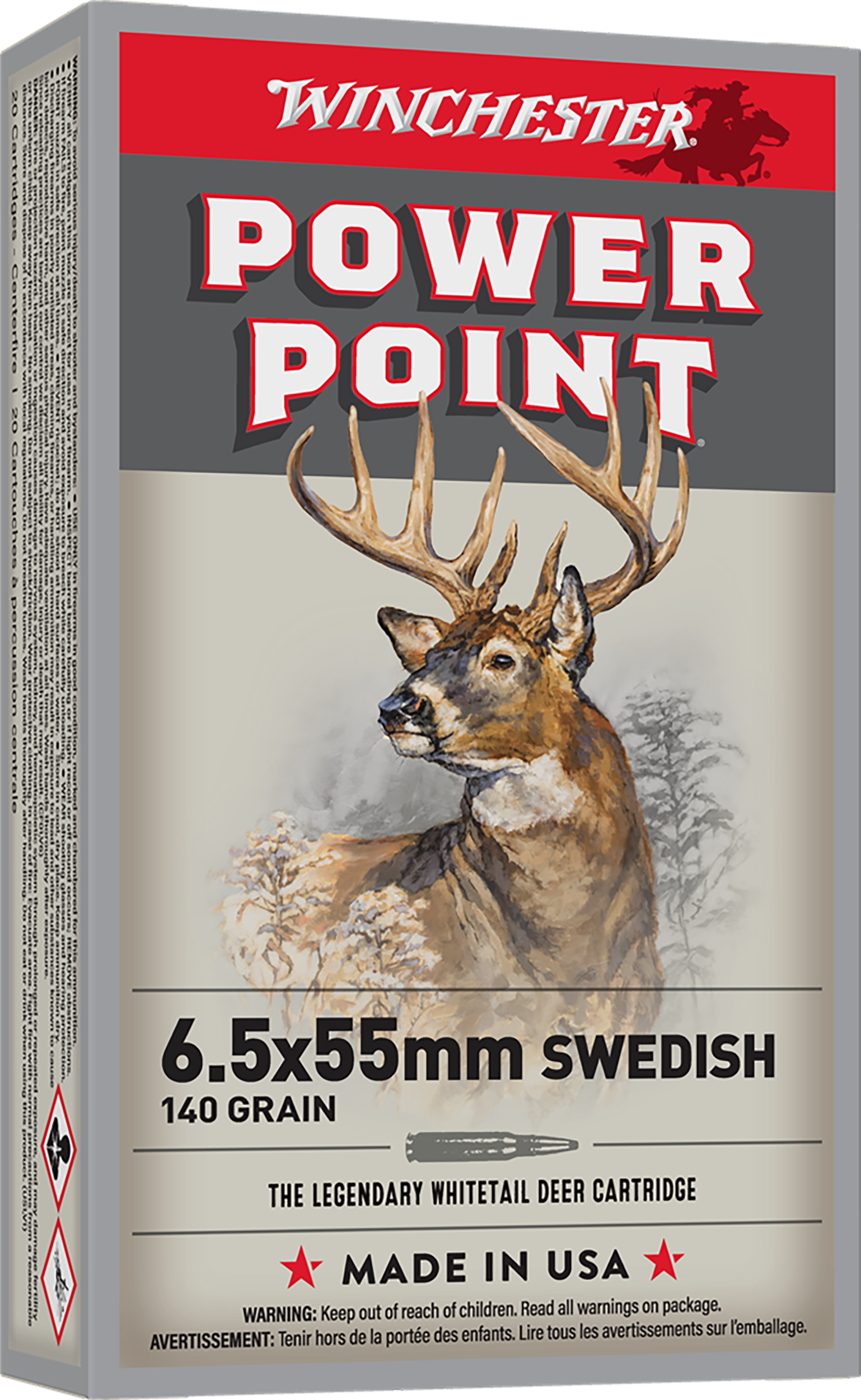 Winchester Ammo X6555 Power-Point  6.5x55Swedish 140gr 20 Per Box/10 Case
