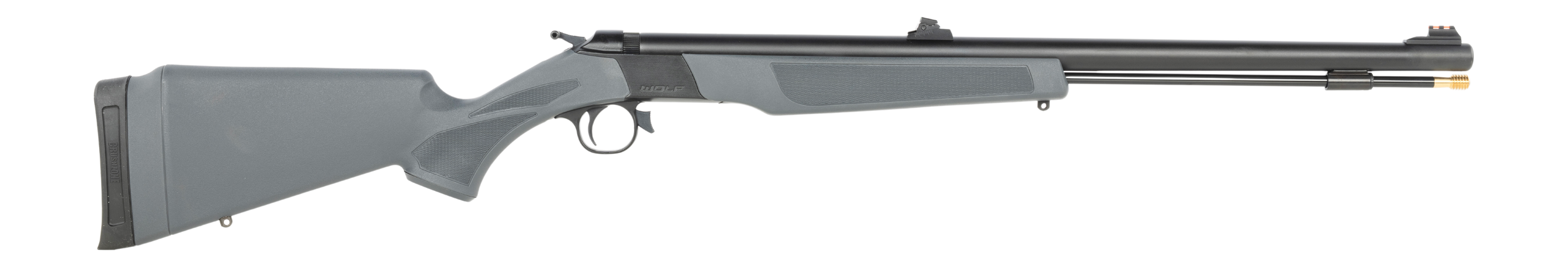 CVA PR2119 Wolf  50 Cal 24" Blued Single Shot Barrel, Blued Drilled & Tapped Steel Receiver, Adjustable Stealth Gray Synthetic Stock