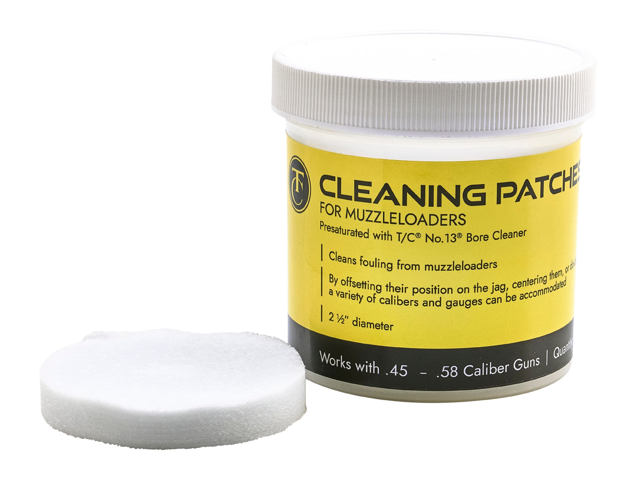 Thompson Center Arms, LLC 9036R Cleaning Patches  Muzzleloader 2.50" Cotton 100Ct