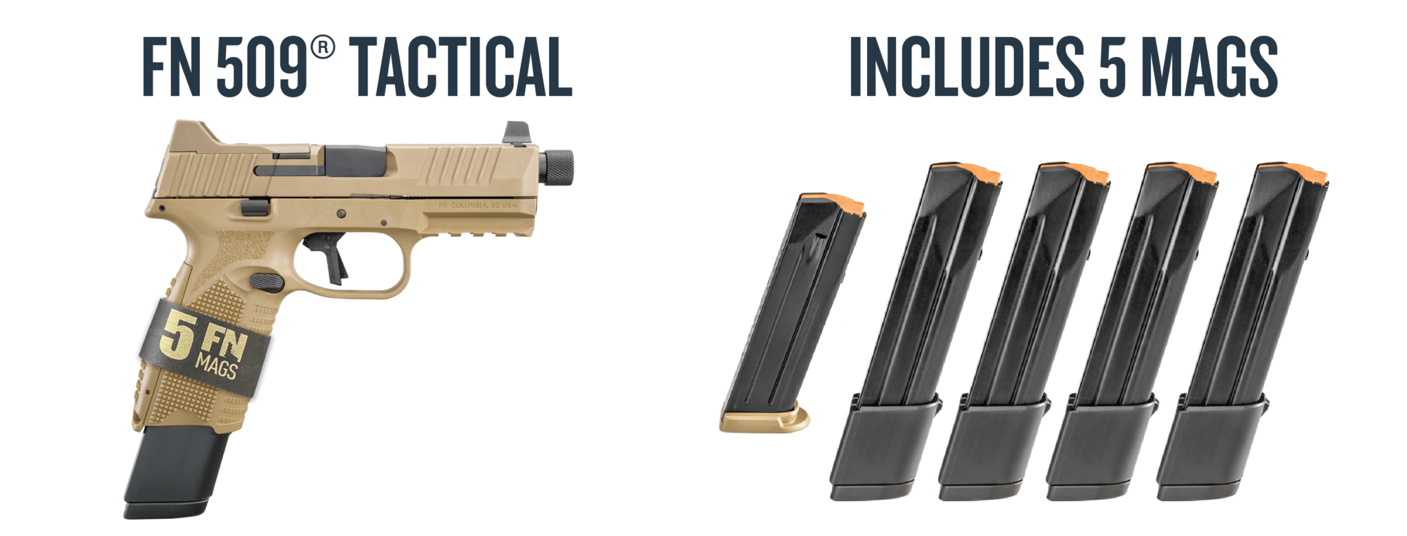 FN 509T BUNDLE FDE 9MM PSTL 1-17RD 4-24RD MAGS