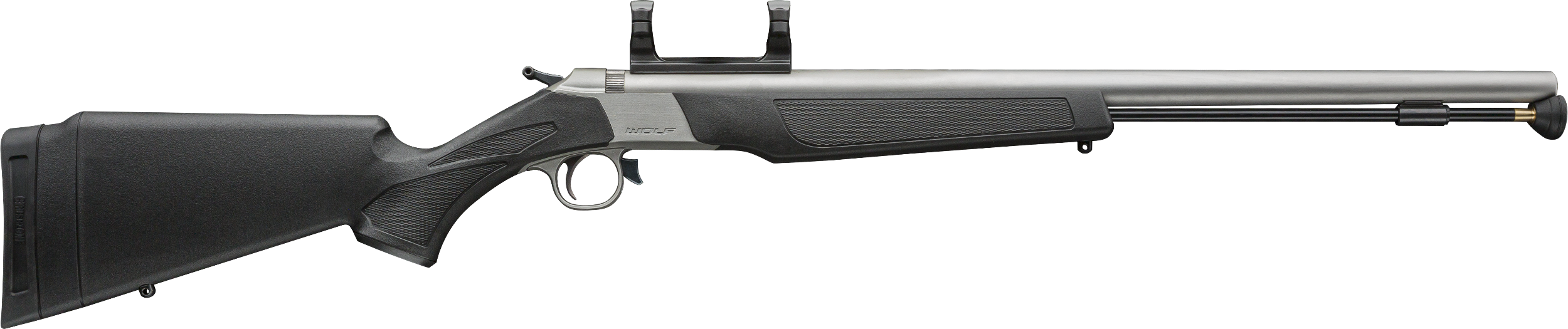 CVA PR2117SM Wolf V2 50 Cal 209 Primer 24" Matte Stainless Steel Barrel, Stainless Steel Receiver w/DuraSight Rail, Fixed Black Synthetic Stock