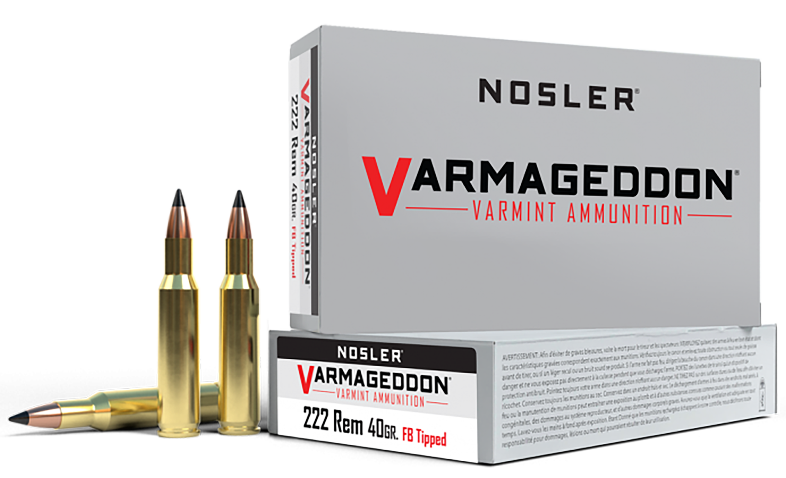 Nosler 65135 Varmageddon  222Rem 40gr Flat Base Tipped 20 Per Box/20 Case