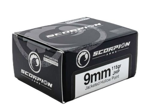 SCORPION 9MM LUGER 115GR JHP 20RD 10BX/CS