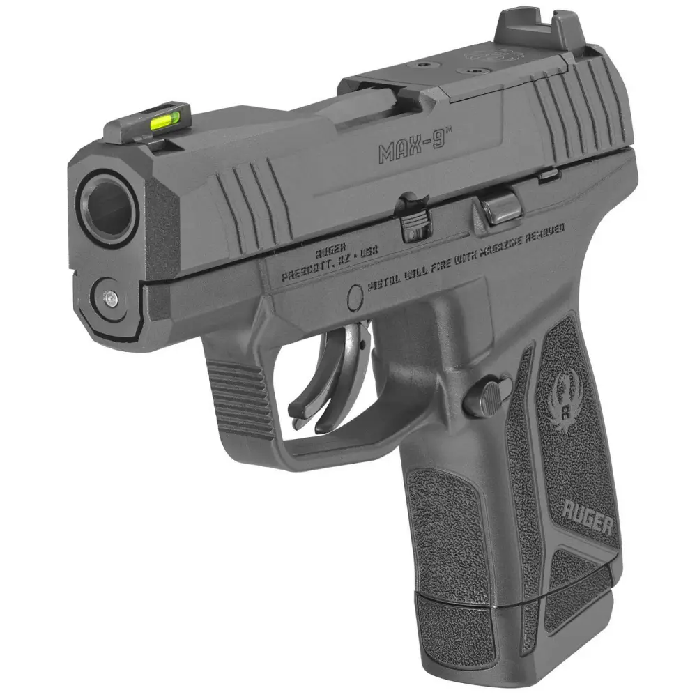 RUGER MAX-9 9MM PSTL 3.2" OPT RDY BLK/BLK 12+1 NO SAFETY