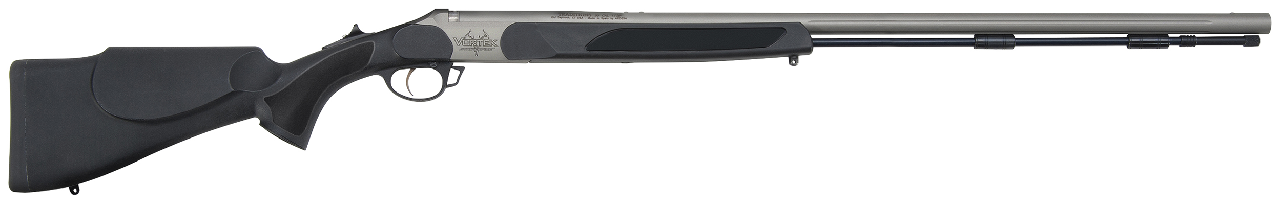 Traditions R56110460 Vortek StrikerFire 50 Cal 209 Primer 28" Stainless Cerakote Black Synthetic Stock
