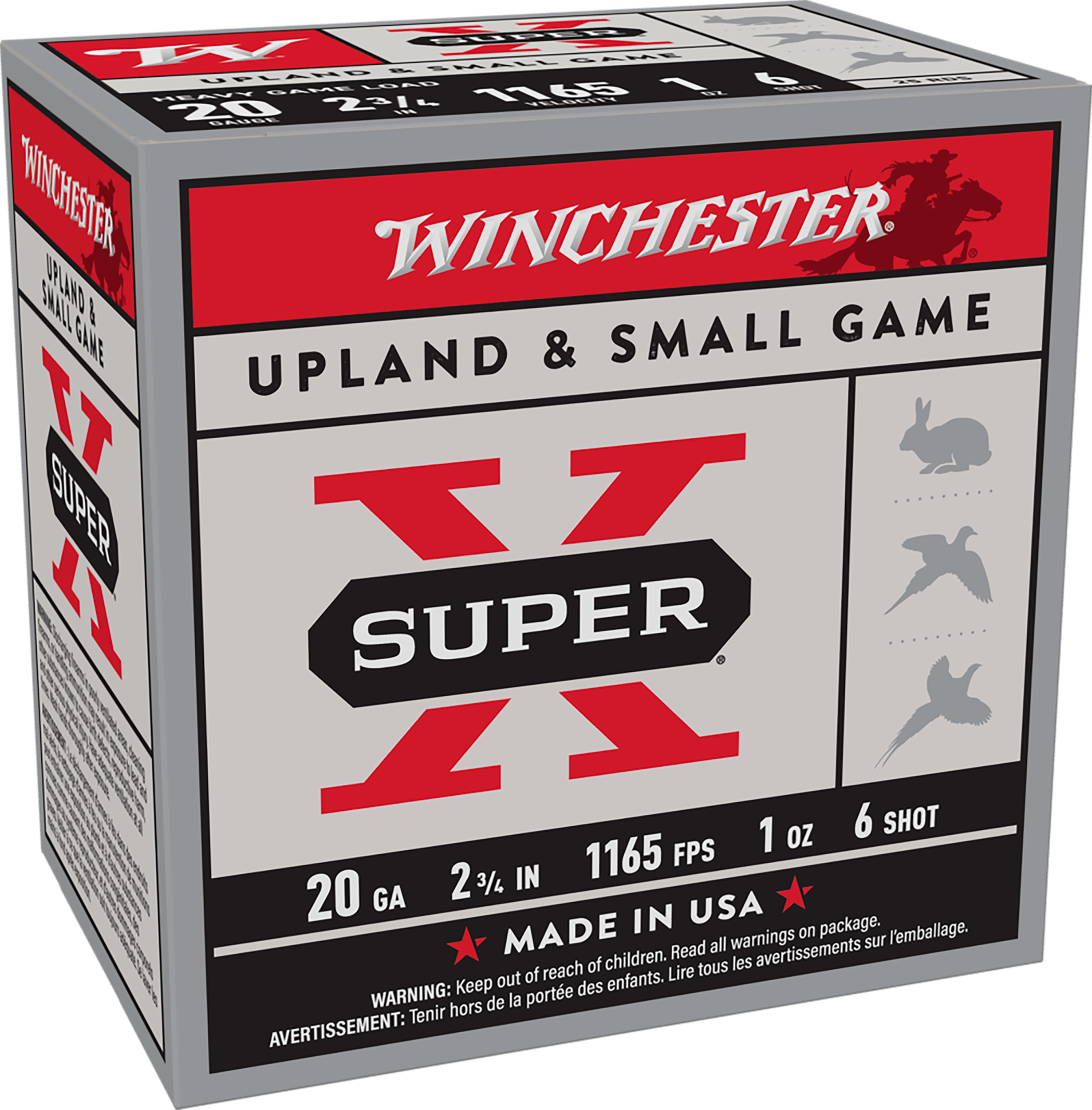 Winchester Ammo XU20H6 Super X Heavy Game Load 20Gauge 2.75" 1oz 6Shot 25 Per Box/10 Case