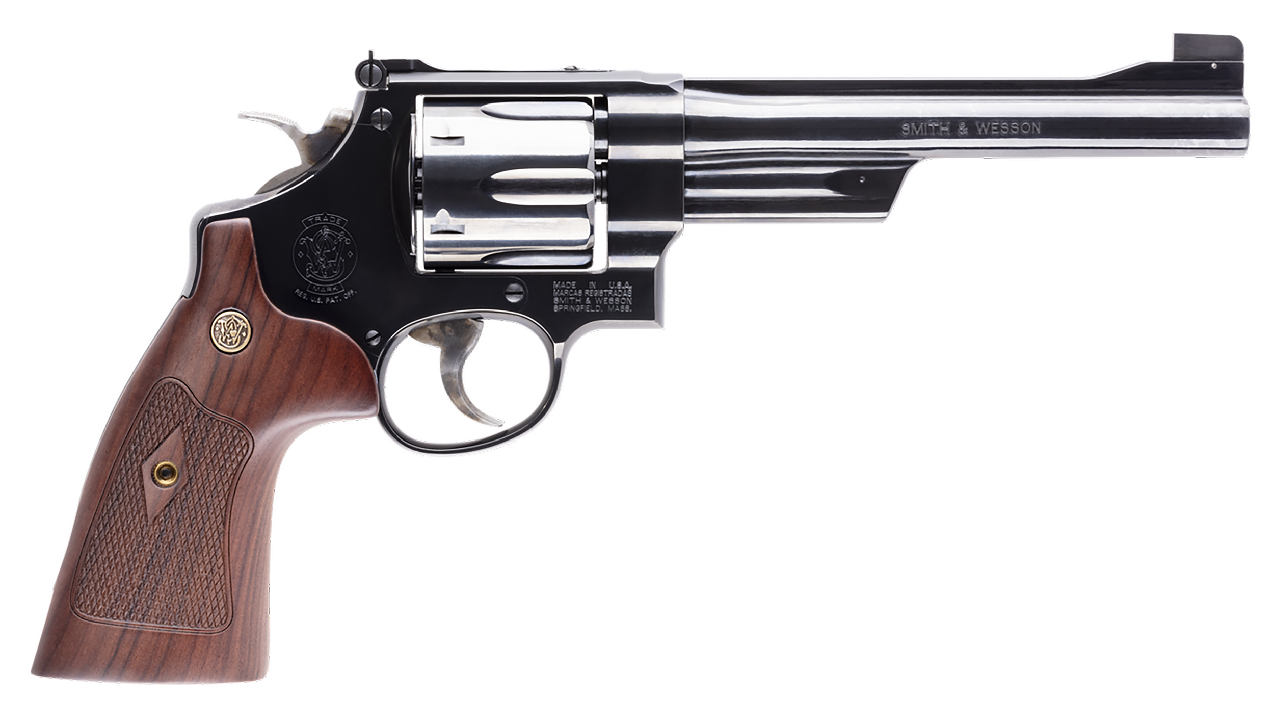 Smith & Wesson 150256 Model 25 Classic 45 Colt (LC) Blued Carbon Steel 6.50" Barrel, 6rd Cylinder & N-Frame, Checkered Square Butt Walnut Grip