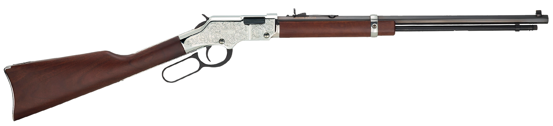 Henry H004SEM Silver Eagle Full Size 22 WMR 12+1 20.50" Blued Octagon Barrel, Nickel-Plated Steel Receiver, American Walnut Stock Right Hand