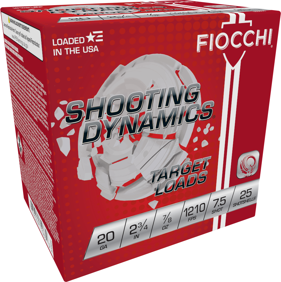 Fiocchi 20SD75 Shooting Dynamics Target 20Gauge 2.75" 7/8oz 7.5Shot 25 Per Box/10 Case