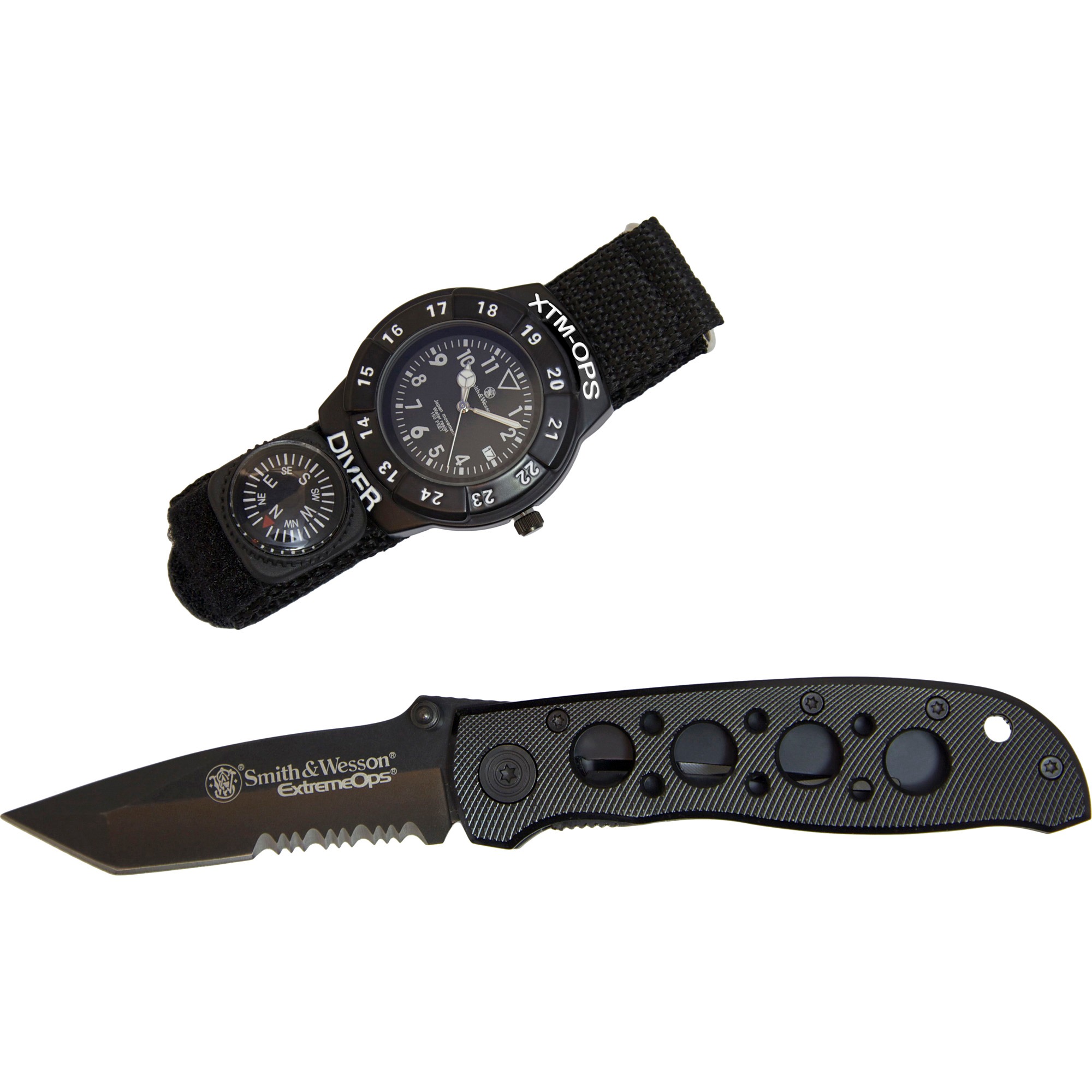 CBG S&W EXTREME OPS KNIFE/WATCH BLK