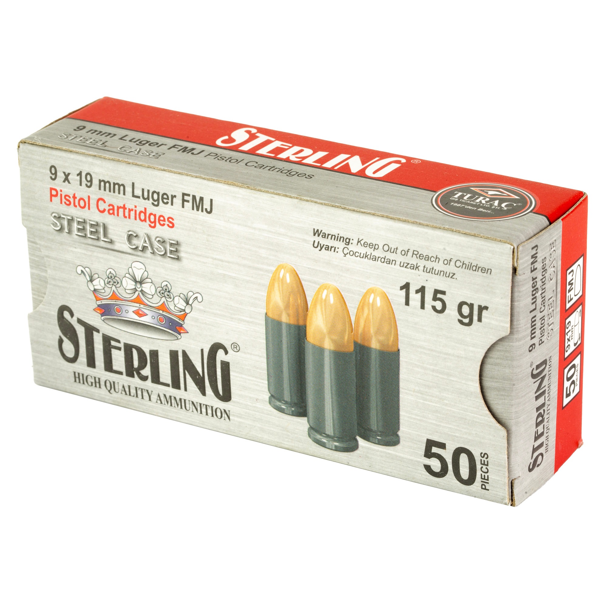STERLING 9MM 115GR FMJ STEEL 50/1000