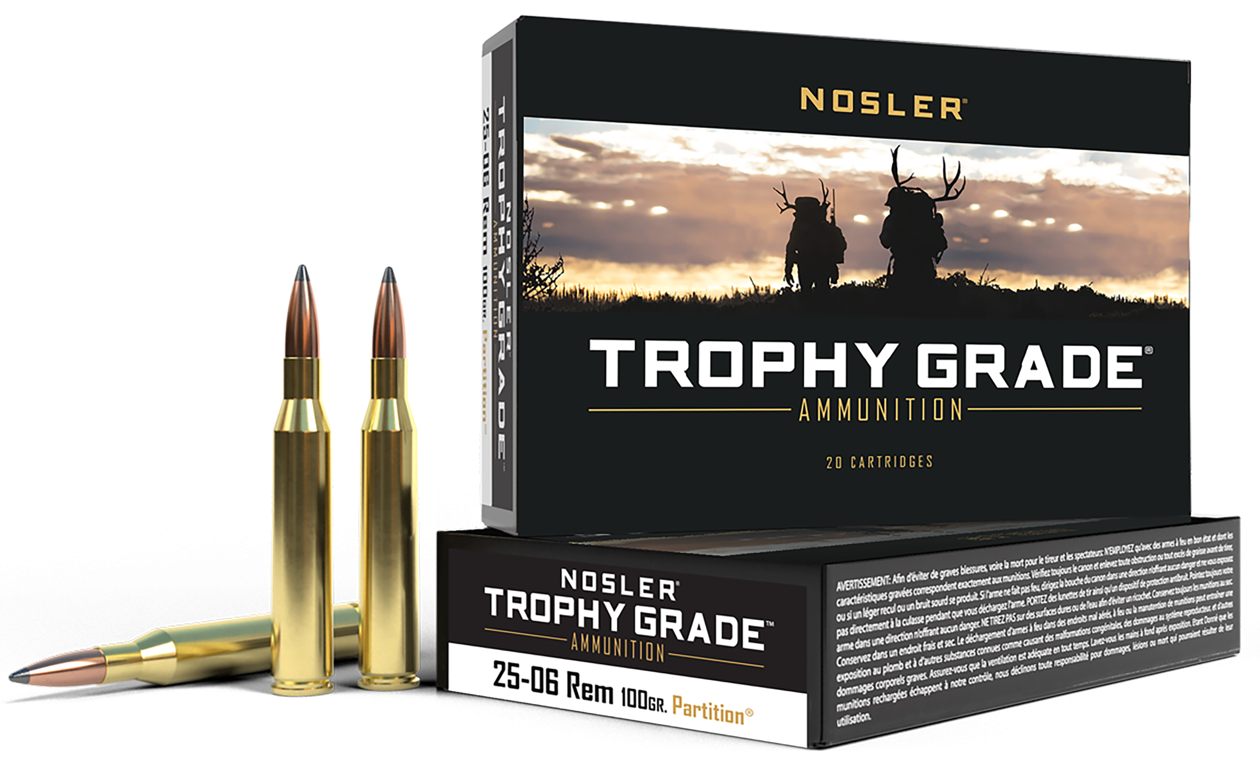 Nosler 60005 Trophy Grade 25-06Rem 100gr Nosler Spitzer Partition 20 Per Box/10 Case