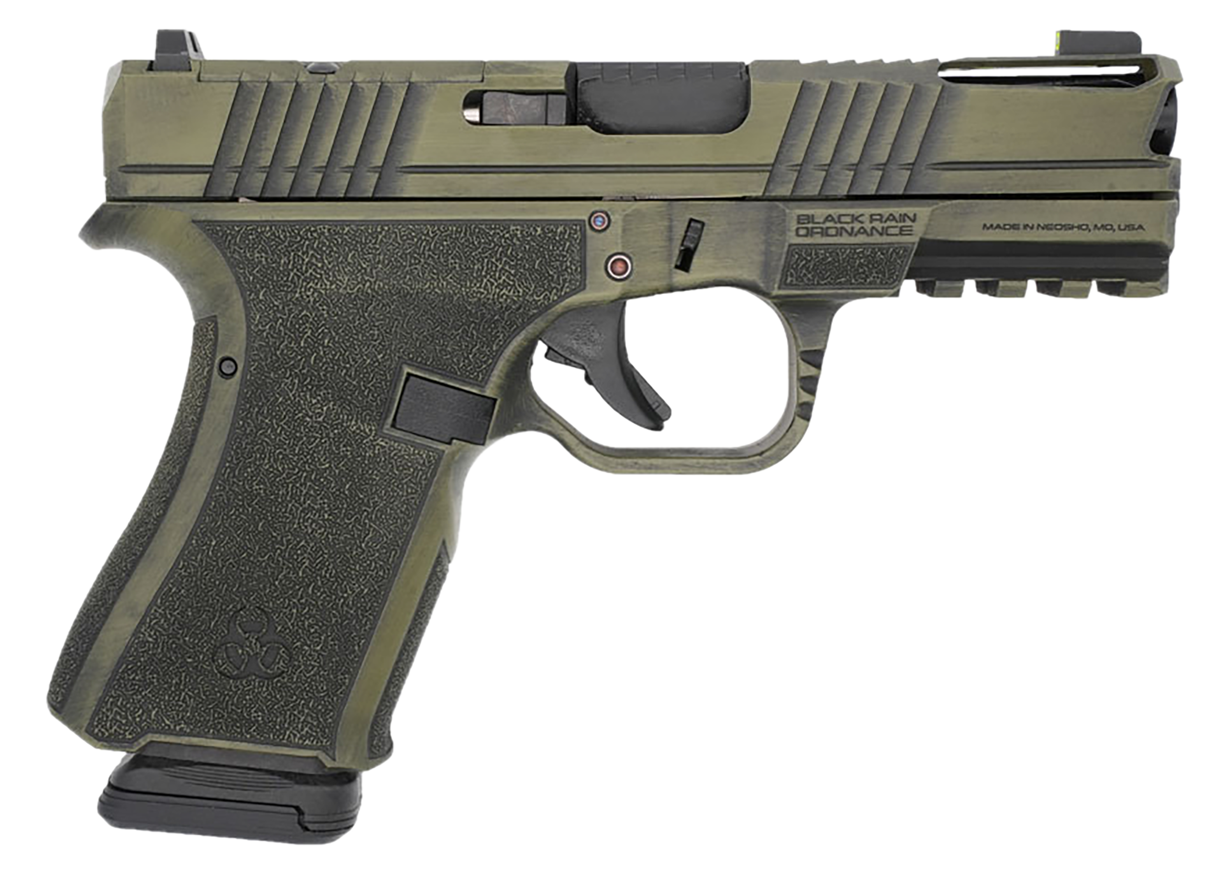 Black Rain Ordnance FLP9MMBGB   Compact Frame 9mm 15+1 4" Stainless Steel Slide