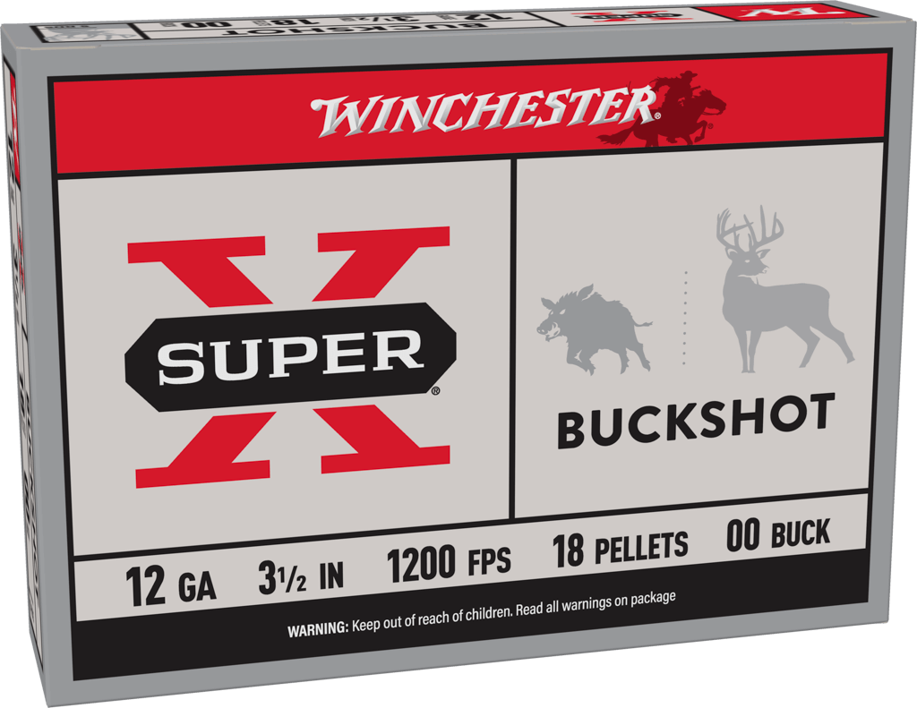 Winchester Ammo XB12L00 Super X  12Gauge 3.50" 18Pellets 00Buck Shot 5 Per Box/50 Case