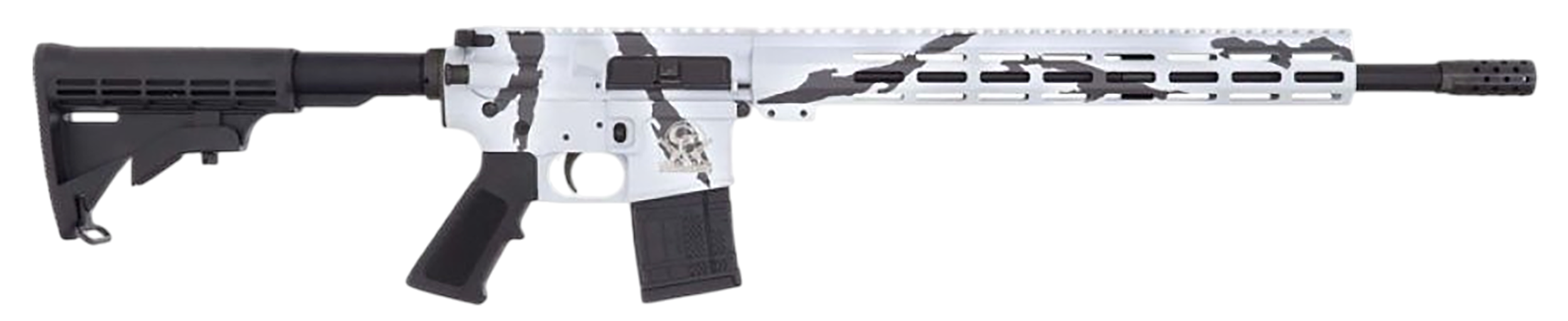 Great Lakes Firearms GL15223PSNO AR-15  223 Wylde 30+1 16" Black Nitride Threaded Barrel, Pursuit Snow Cerakote Aluminum Receiver w/Picatinny Rail, M-LOK Handguard, Black Polymer Stock, Mil-Spec Grip