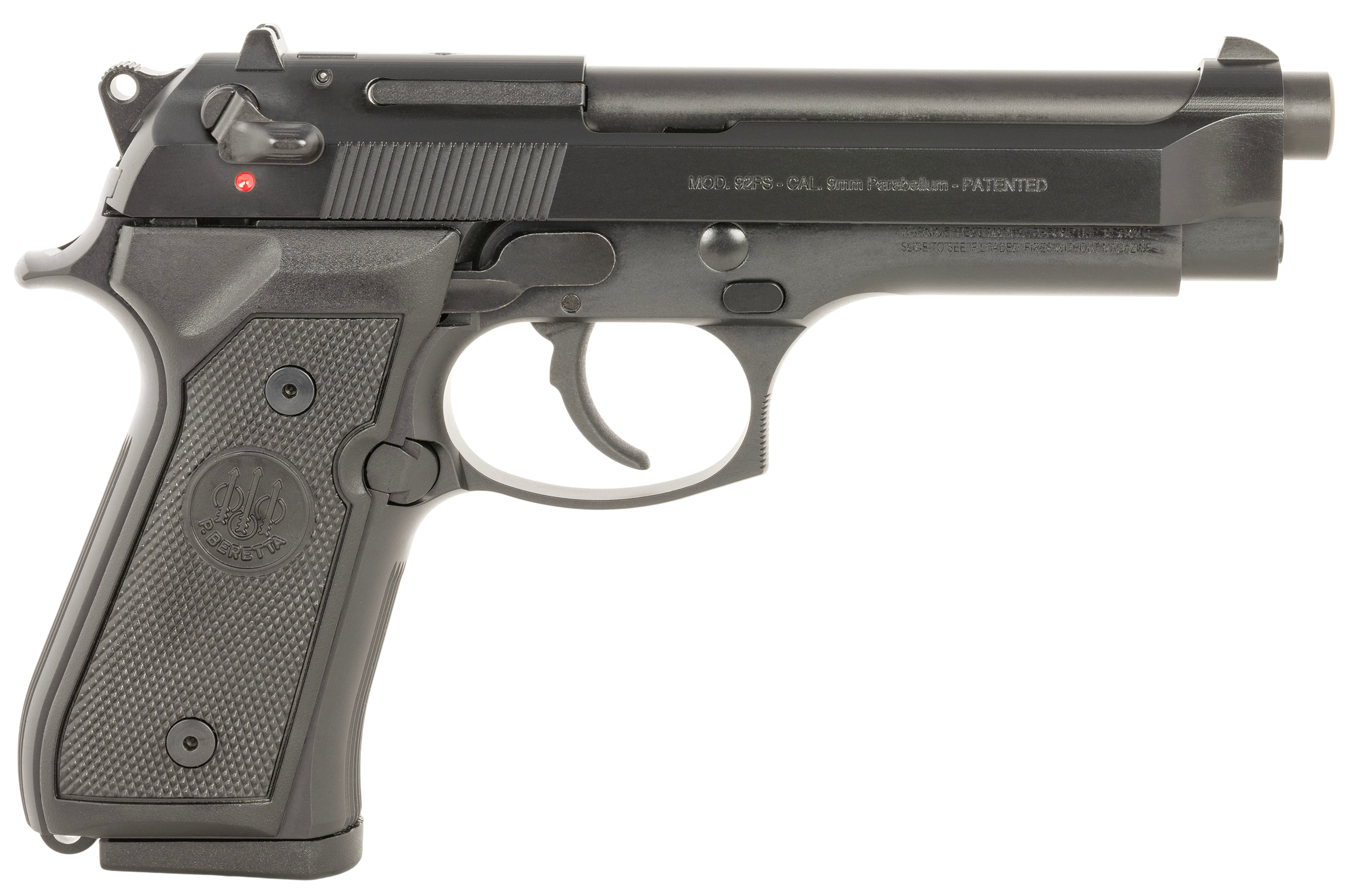Beretta USA J92F300 92FS  Full Size Frame 9mm Luger 10+1 4.90" Black Steel Barrel, Black Bruniton Steel Serrated Slide, Black Bruniton Aluminum Frame, Ambidextrous