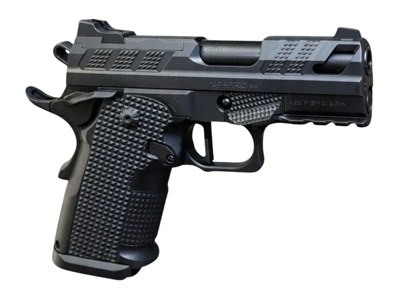 Fusion Firearms XP-3C-9-BLK-TR-10 XP 3C Compact Frame 9mm Luger 10+1 3" Black Tennifer QPQ Steel Barrel, Serrated Slide & Frame w/Beavertail & Picatinny Rail, Black Aluminum Grip, Ambi Thumb Ledge