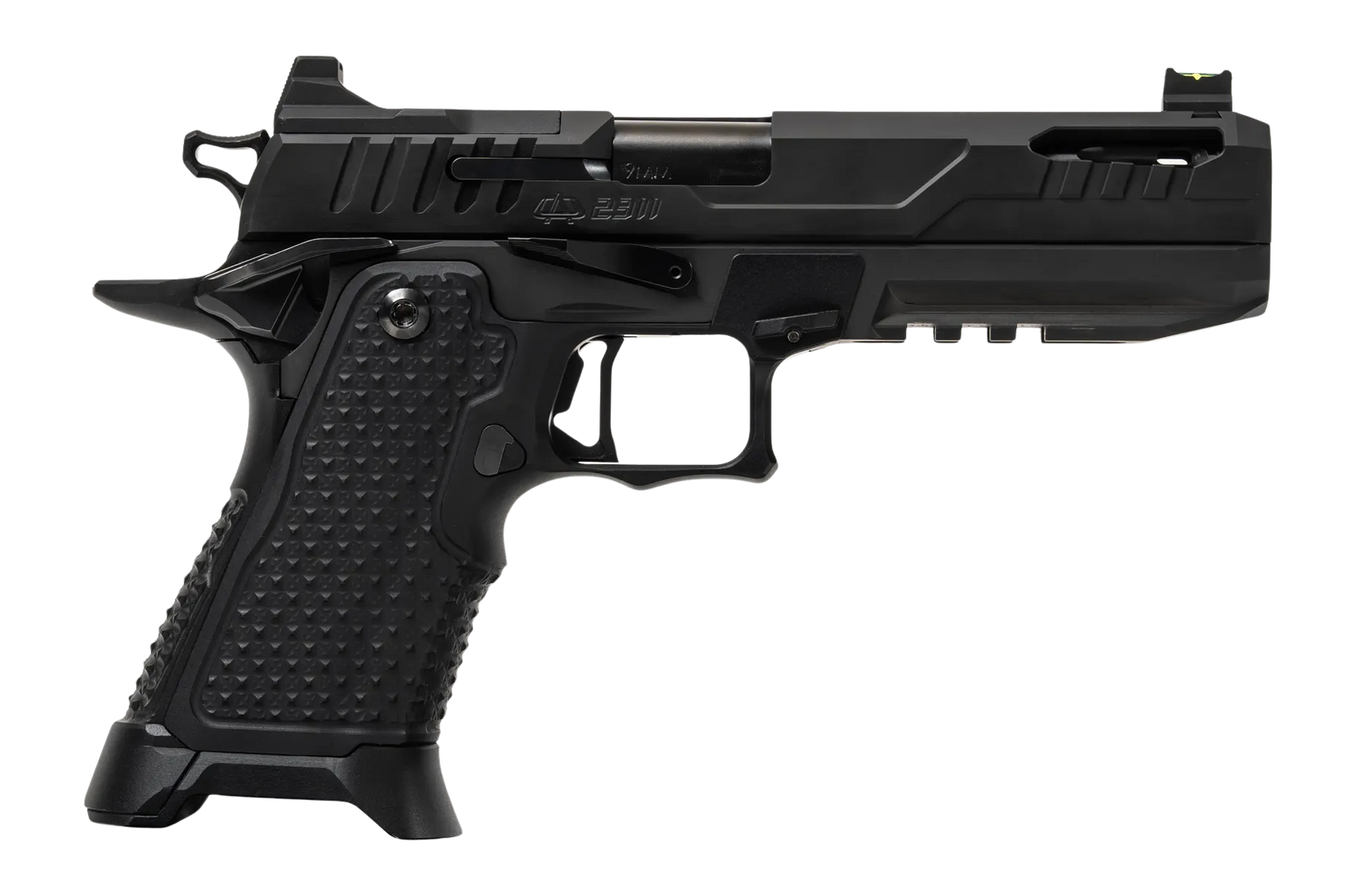 Oa Defense 2311 Pro Elite Full Size 9mm Luger 21+1 5" Ported Barrel, Black DLC Steel Optic Ready/Serrated Slide, Black Aluminum Frame w/Picatinny Rail, Black Aluminum Grip, Ambidextrous