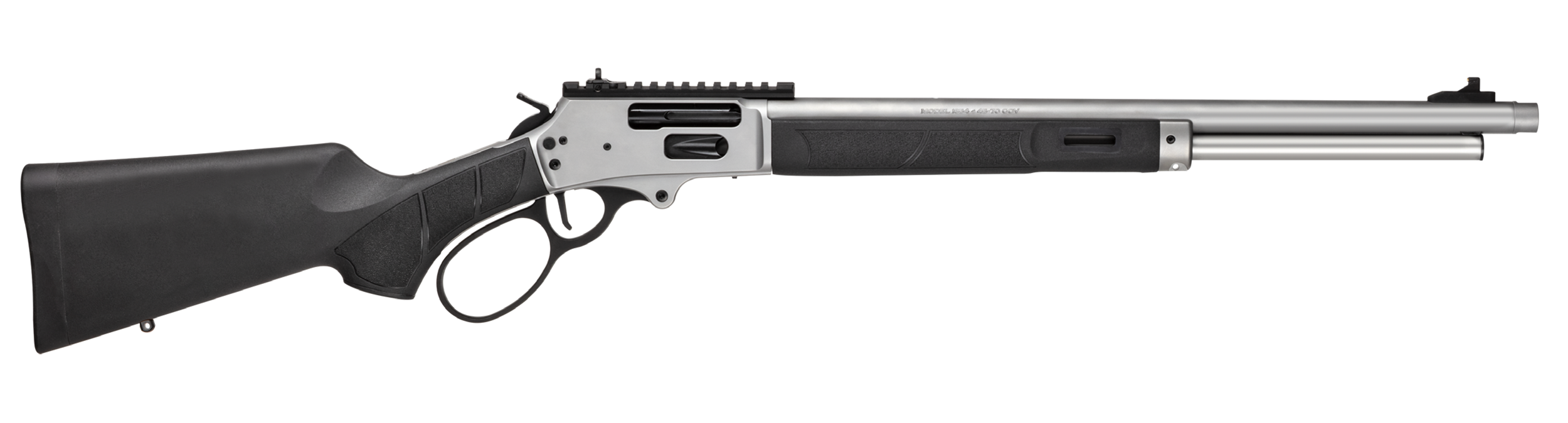 Smith & Wesson 14204 1854  45-70 Gov 6+1 20" Stainless Threaded Barrel, Stainless Steel Receiver w/Picatinny Rail, Fixed Black Synthetic Stock, Thread Protector