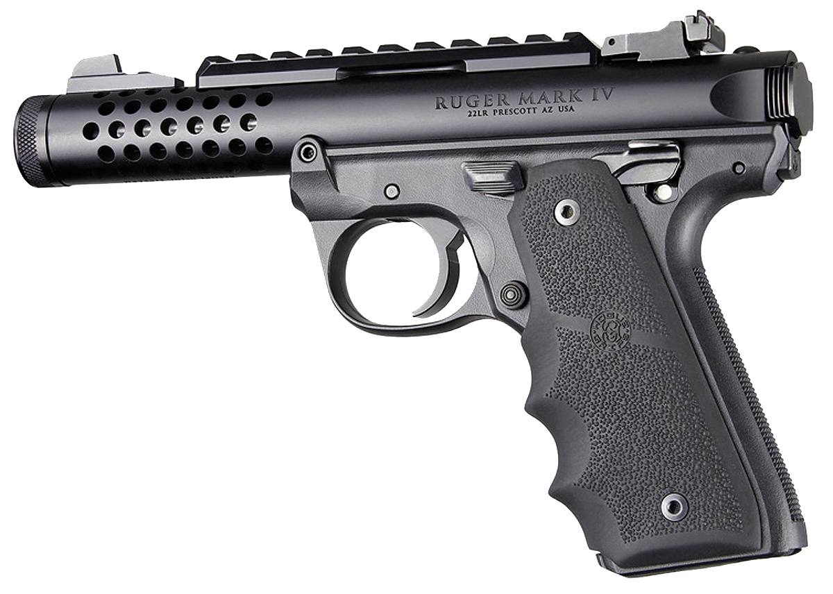 Hogue 79080 Rubber Grip  Black with Finger Grooves for Ruger Mark IV 22/45