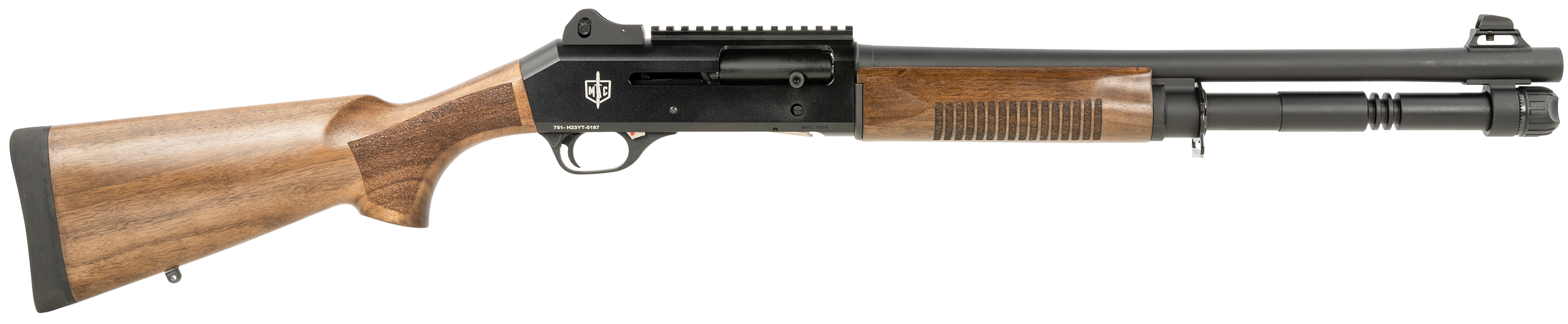 MAC 21000155 1014  12 Gauge 3" 5+1 18.50", Black Barrel/Rec, Walnut Furniture, Ghost Ring Sight, Optics Mount, 3 Chokes