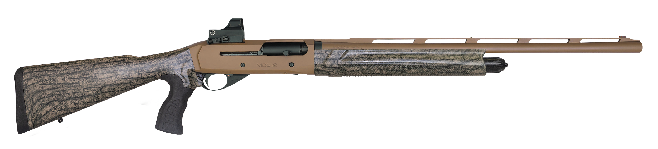 Girsan 390160 MC312 Gobbler 12 Gauge with 24" Barrel, 3.5" Chamber, 5+1 Capacity, Bronze Cerakote Metal Finish & Camo Fixed Pistol Grip Synthetic Stock Right Hand (Full Size) Includes Red Dot