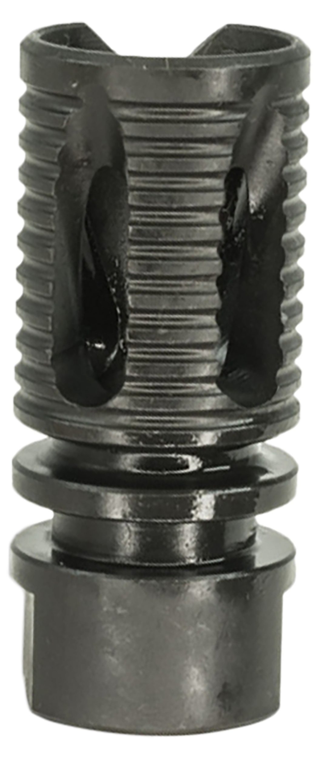 Lead & Steel Llc LSSAWFH12X28 Saw Style Flash Suppressor  1/2"-28 tpi Black 4140 Steel Closed Tine