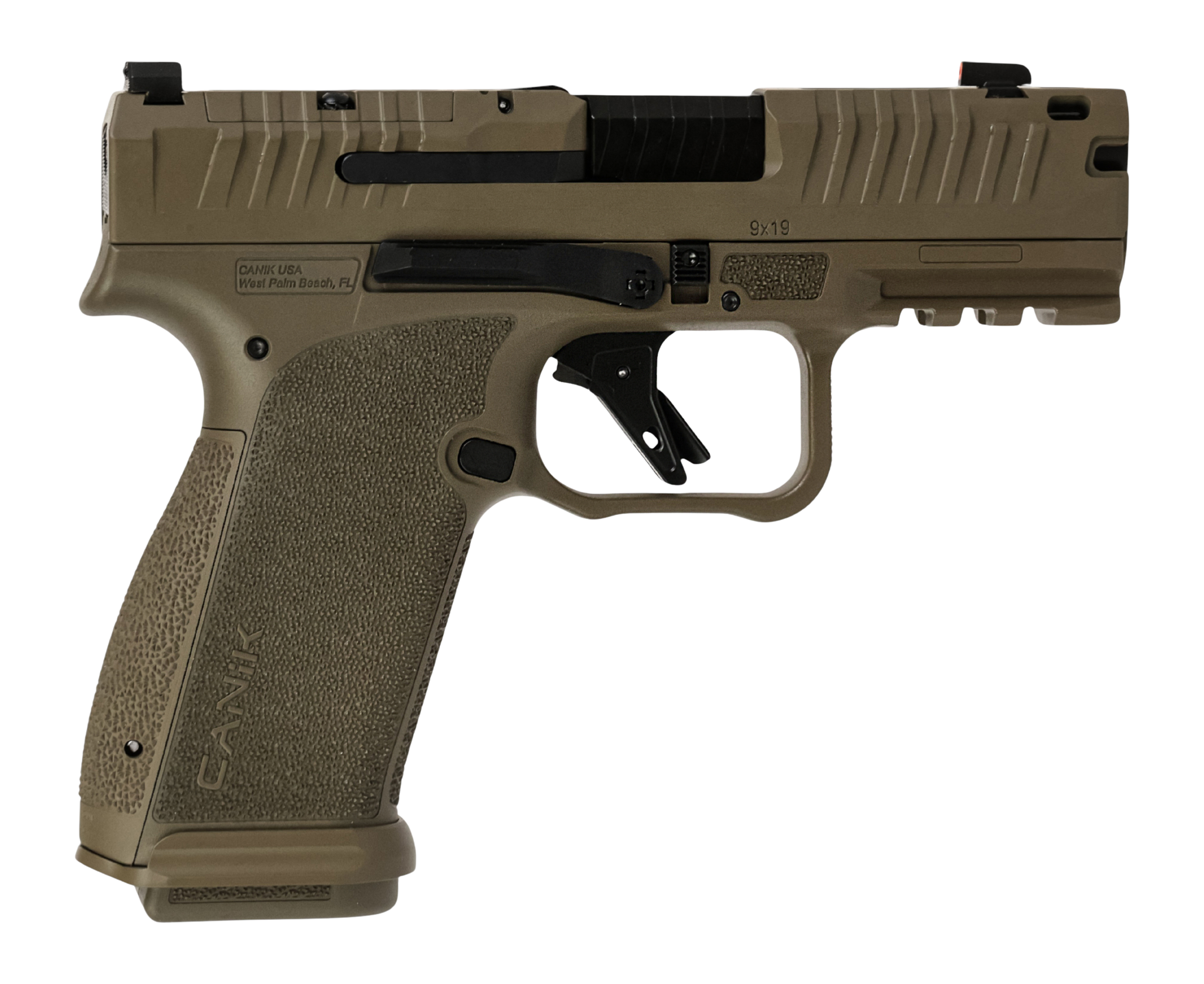 Canik HG8328D-N Mete MC9 Prime 9mm Luger 17+1 3.64" Black Compensated Barrel, Flat Dark Earth Cerakote Steel Optic Ready/Serrated Slide, FDE Polymer Frame w/Picatinny Rail, Textured Grip