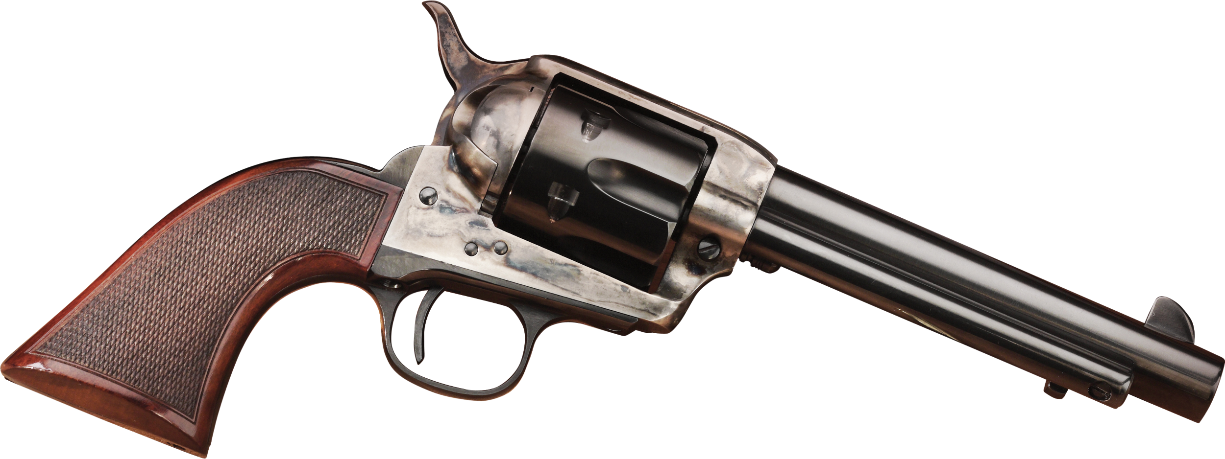 Taylors & Company 556205DE Short Stroke Smoke Wagon  357 Mag 6rd 5.50" Blued Cylinder & Barrel Color Case Hardened Steel Frame Checkered Walnut Navy Size Grip (Taylor Tuned)